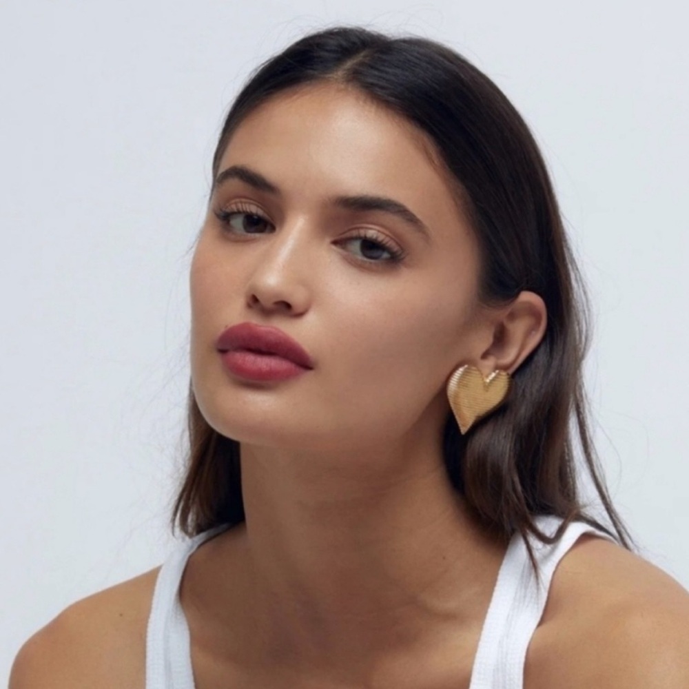 Gold Heart-Shaped Earrings